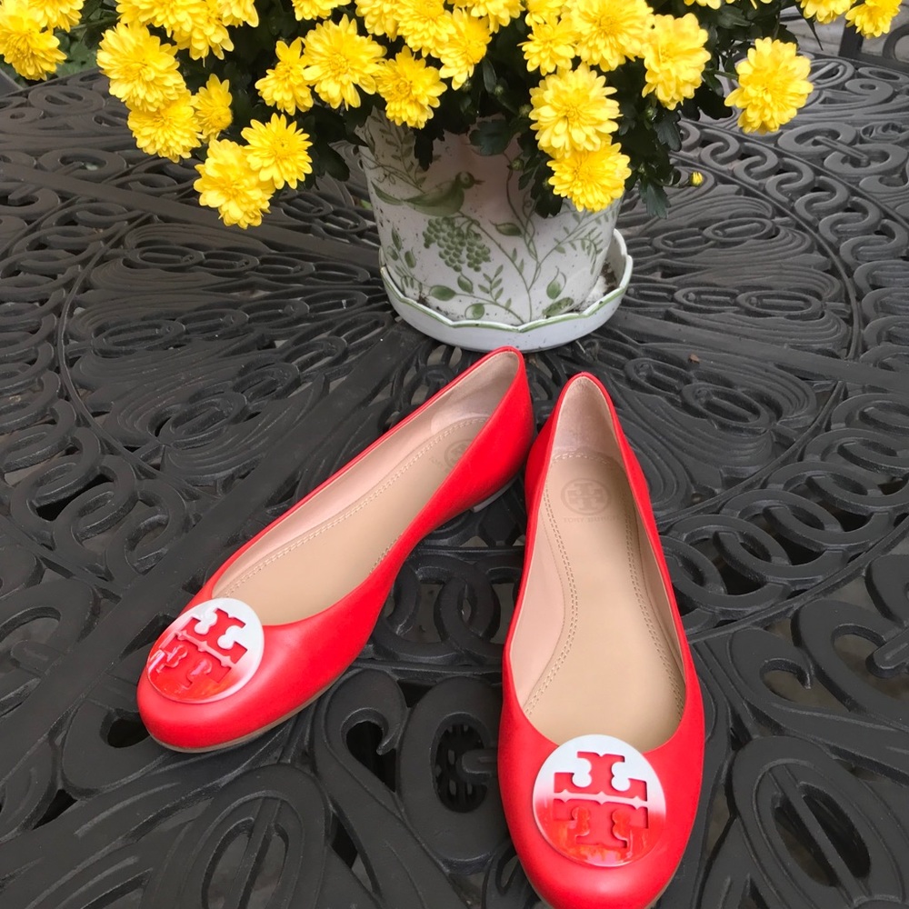 Tory Burch Dip-Dye Logo Ballet Flats size 8
